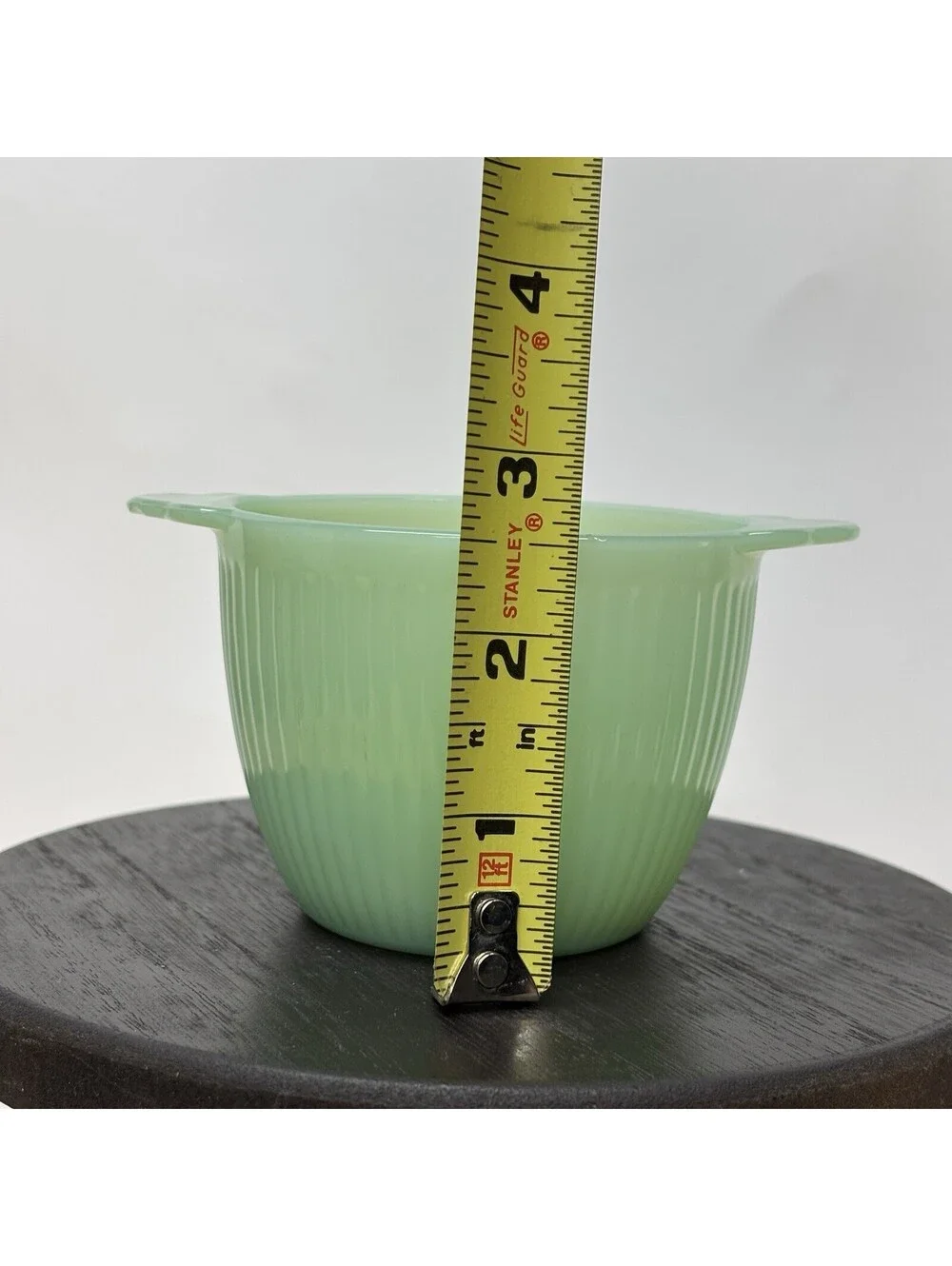 Fire King Jadeite Ribbed Jane Ray Sugar Bowl (No Lid) Anchor Hocking Green Glass